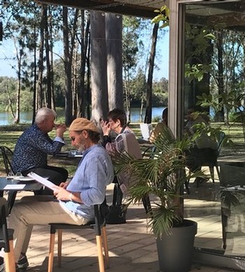 People enjoying the patio at Wine House Hunter Valley
