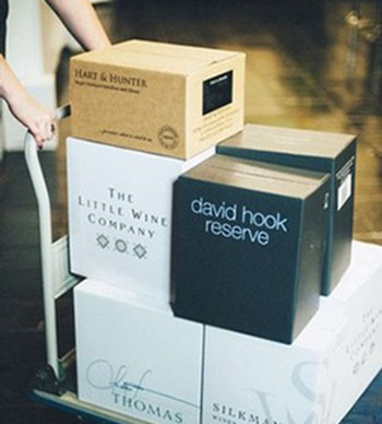 Boxes of wine at Wine House Hunter Valley